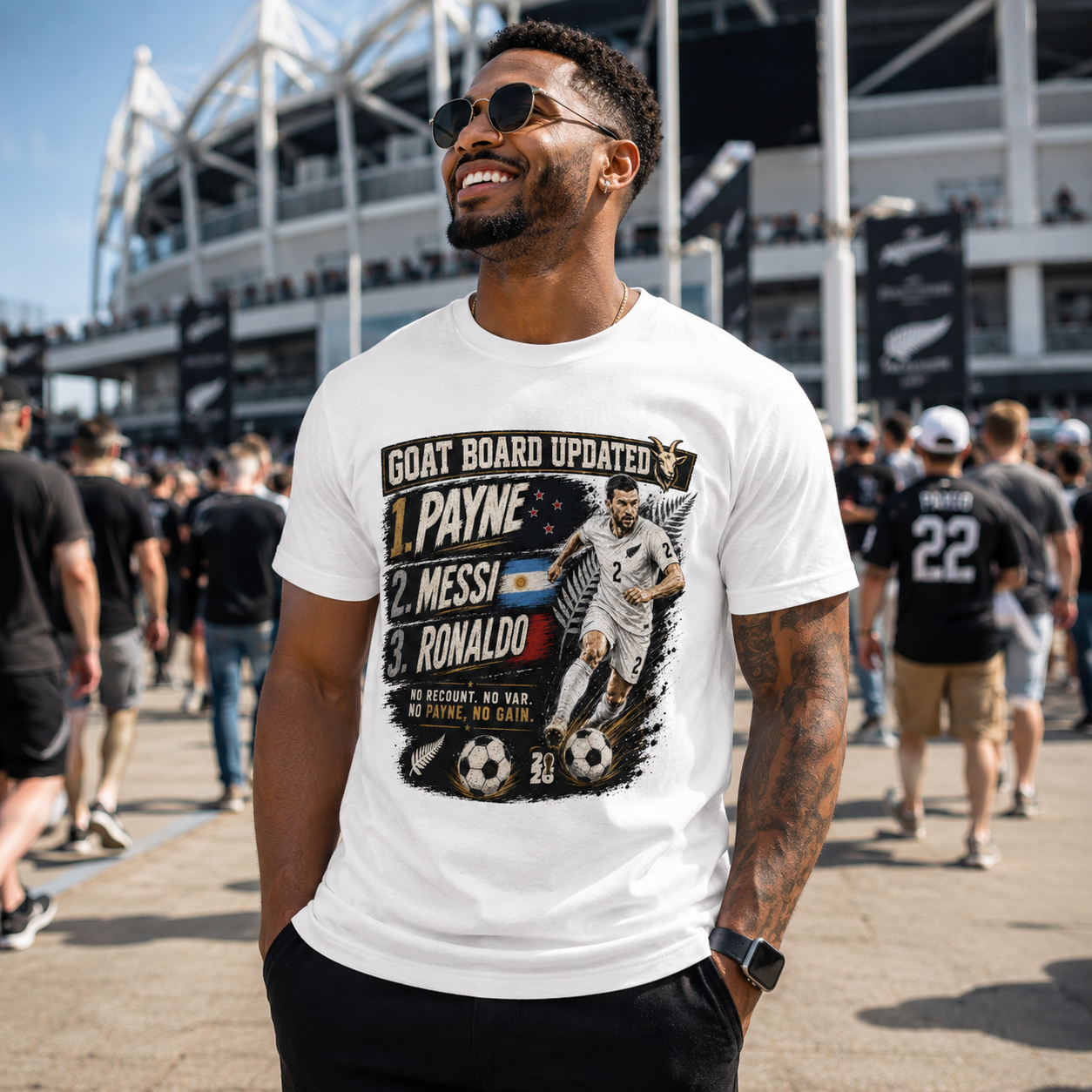 Tim Payne World Cup 2026 GOAT Supporter Tee | Unisex New Zealand Football Fan Shirt