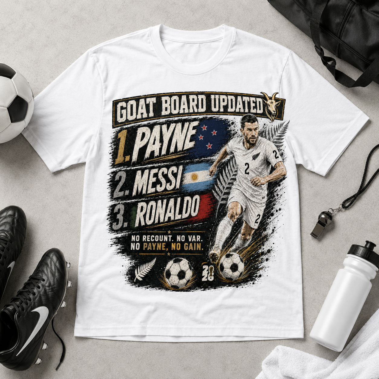 Tim Payne World Cup 2026 GOAT Supporter Tee | Unisex New Zealand Football Fan Shirt